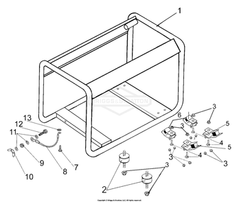 Frame And Fittings Diagram and Parts List for 1945-0  Briggs and Stratton Generator